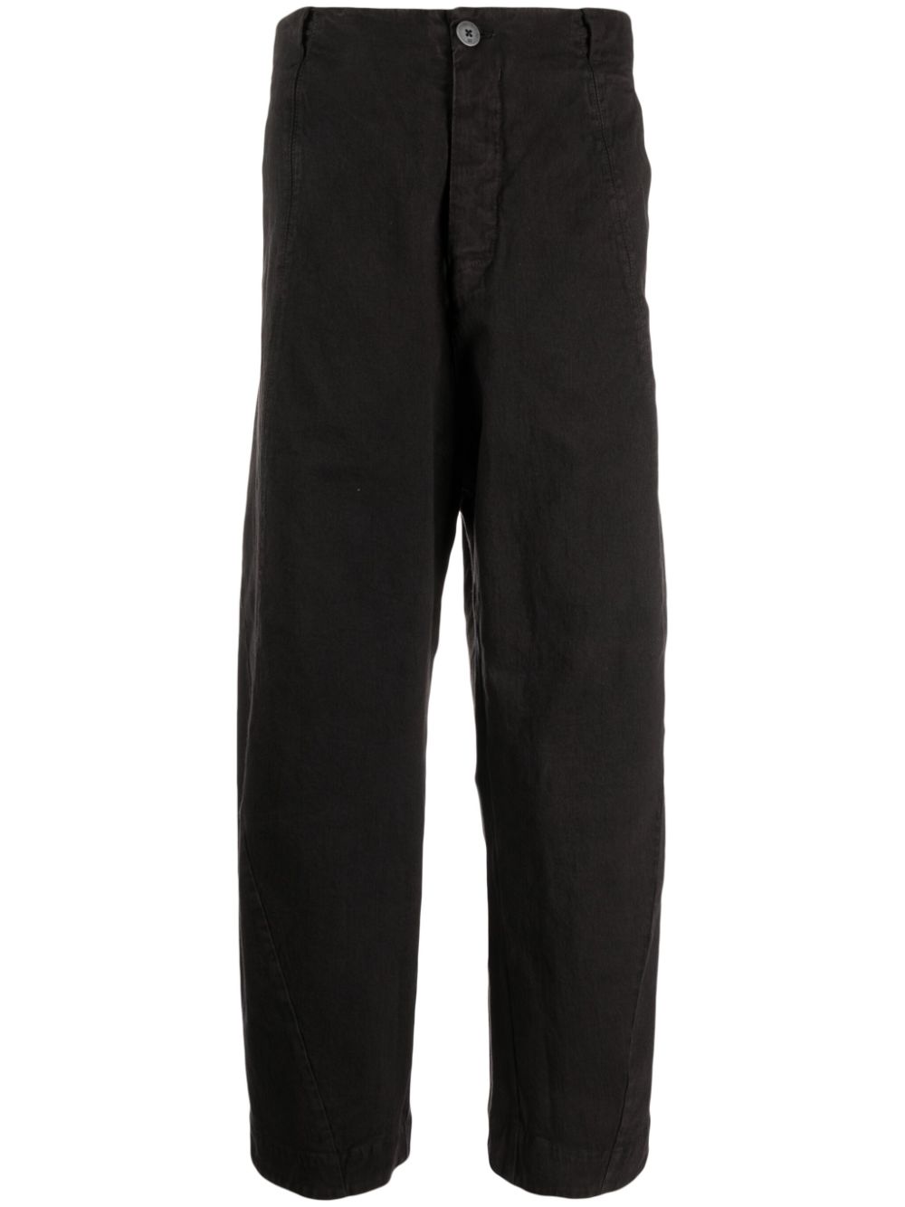 Mid-rise straight-leg trousers - Grey
