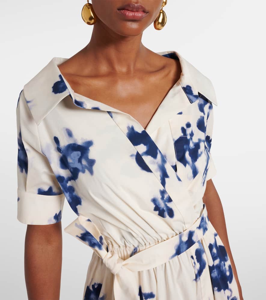 Lydia floral cotton-blend midi dress