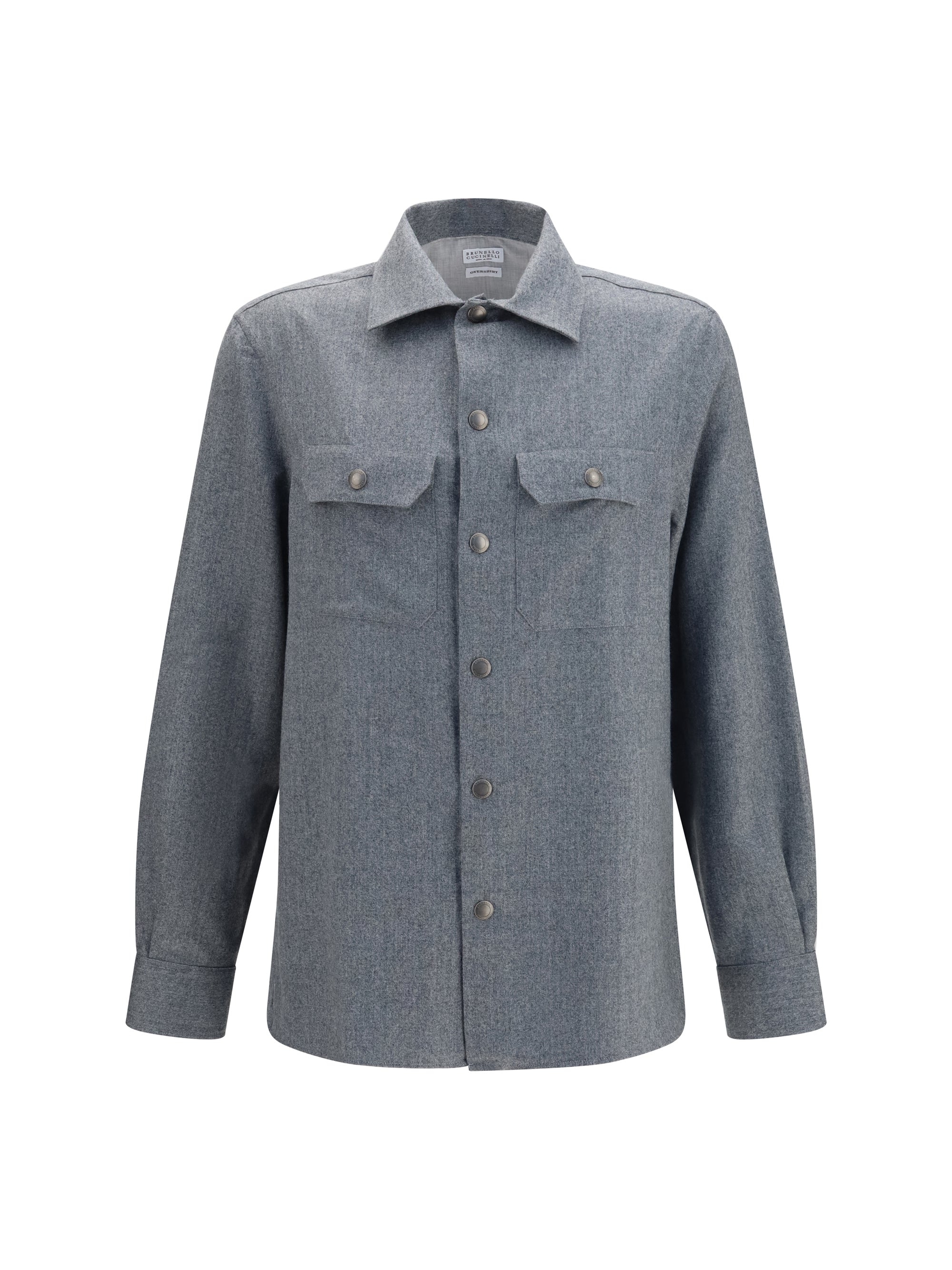 Virgin Wool Fleece Shirt — Gray