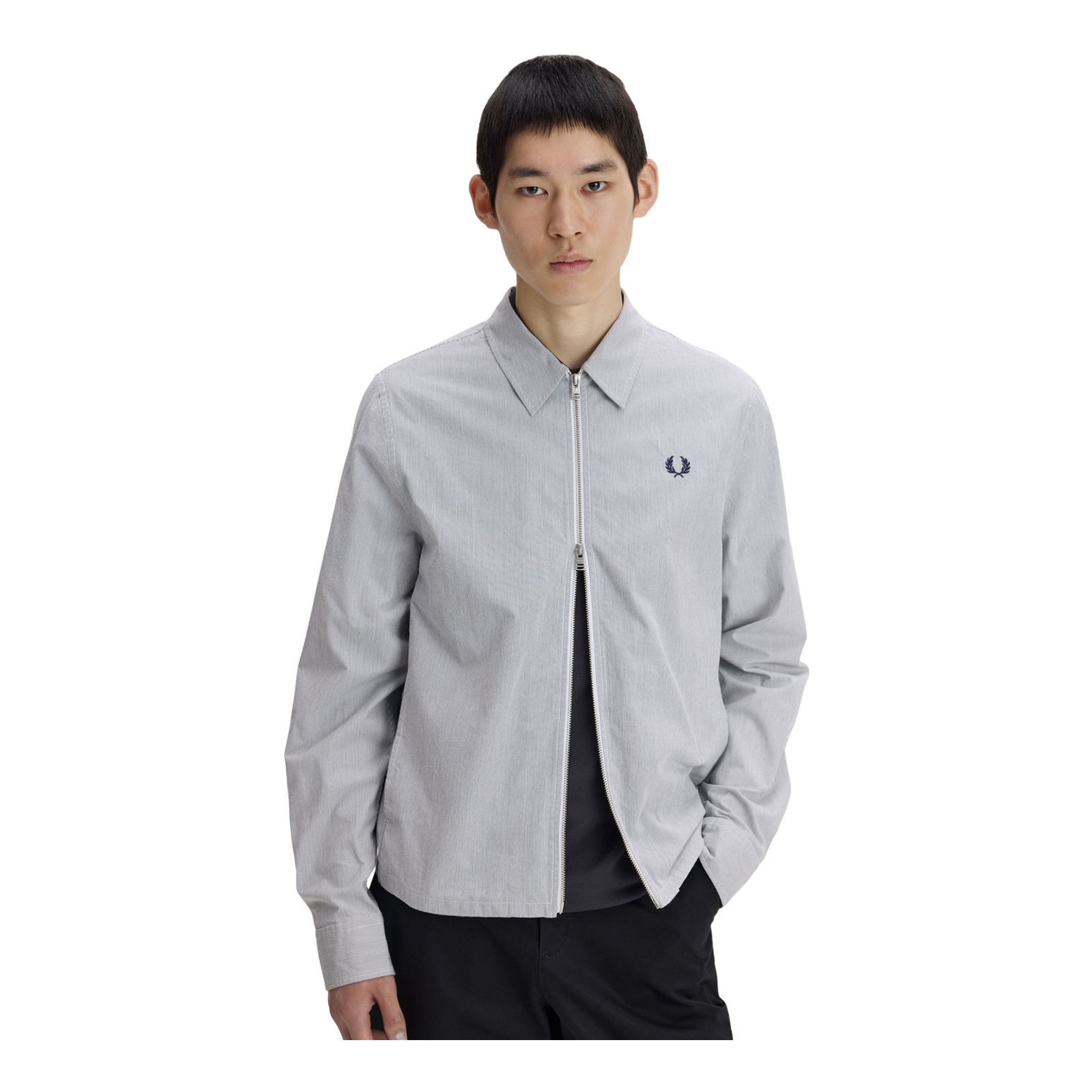 Fred Perry Seersucker Zip Through Overshirt