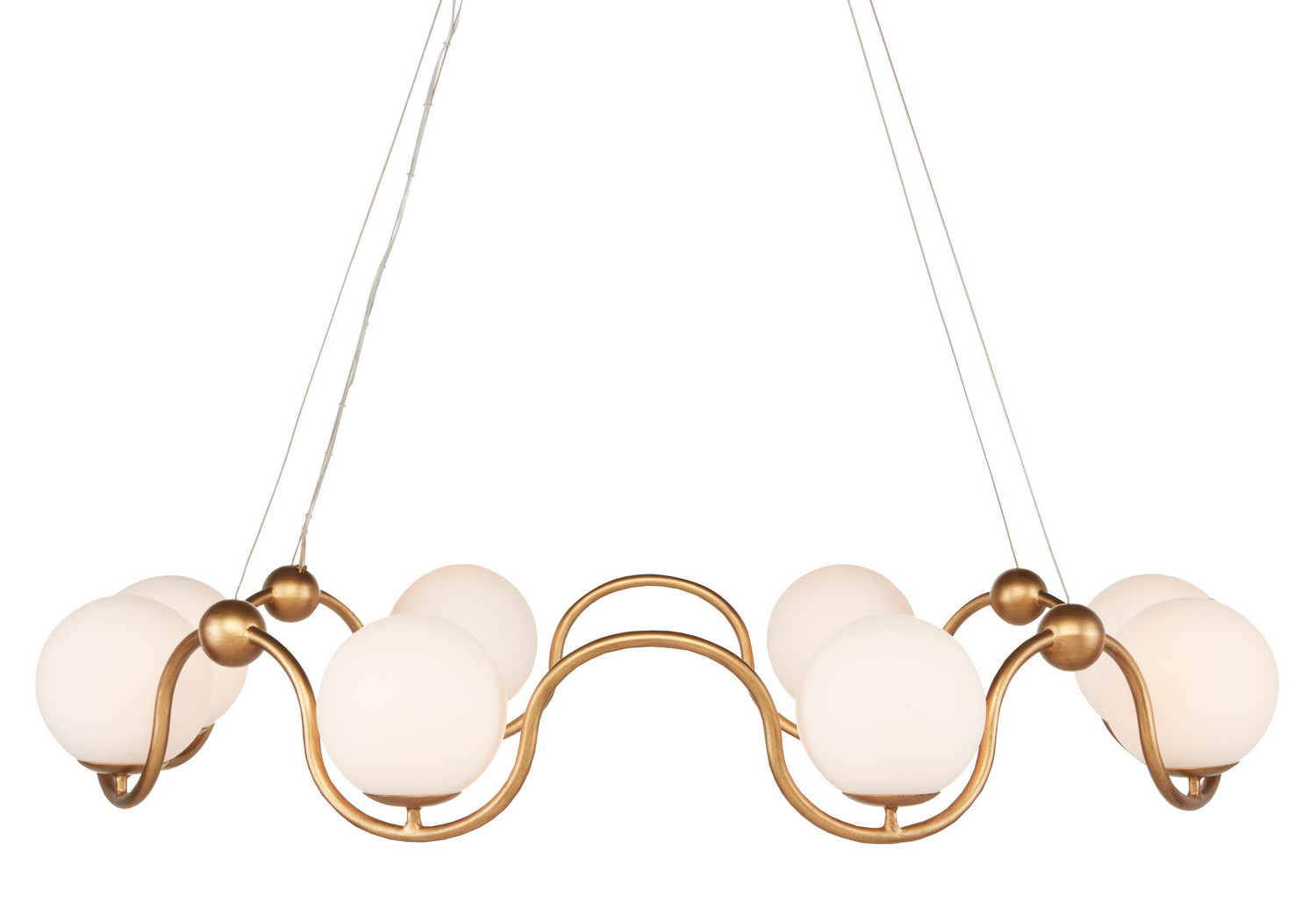 Antique Brass White Chandelier from the Equilibrium Collection
