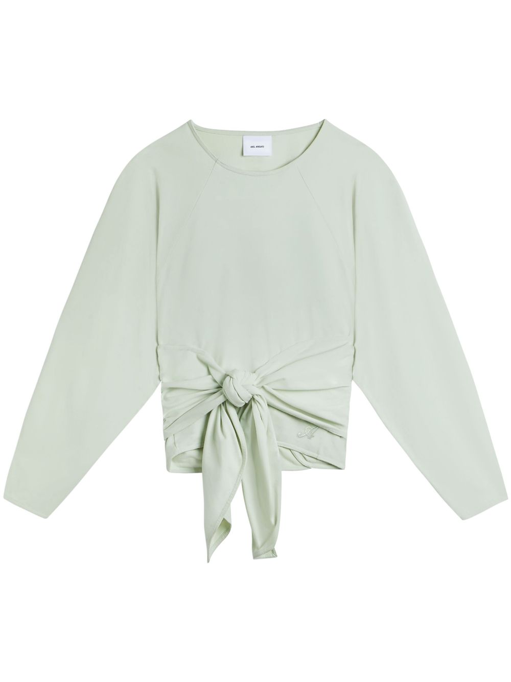 Drape tie-front cotton sweatshirt - Green