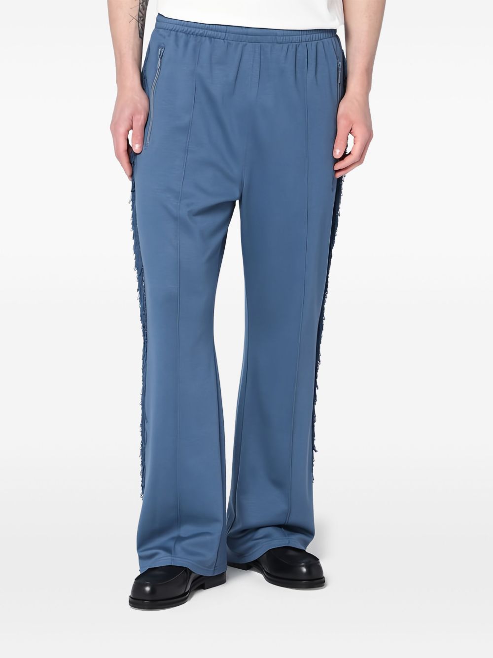 Fringe-detail pants - Blue