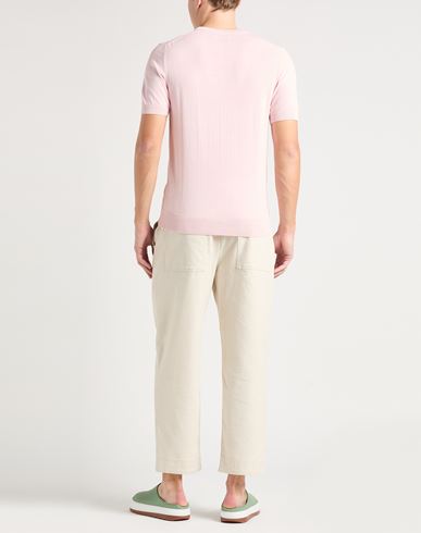 Man Sweater Light pink Size L Cotton