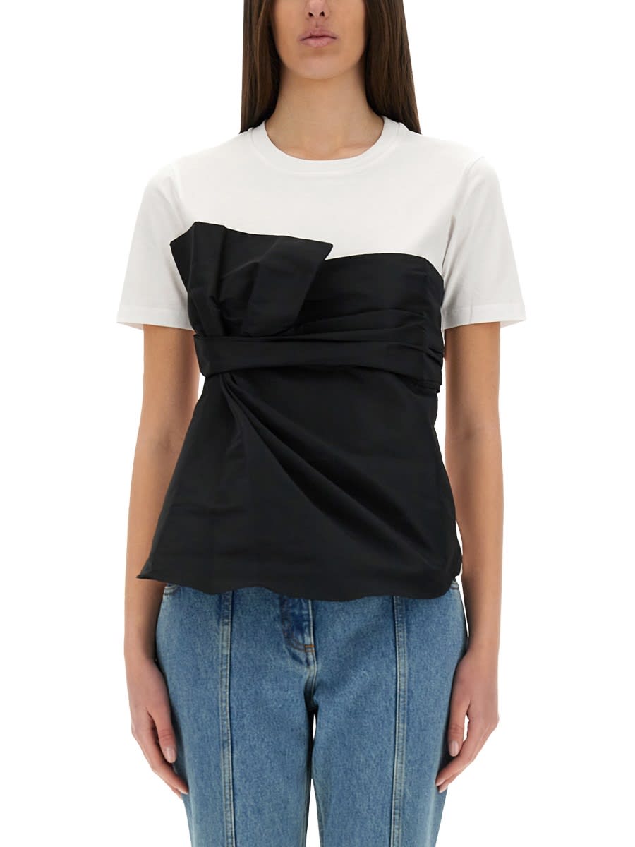 Wraparound-bow T-shirt - Black