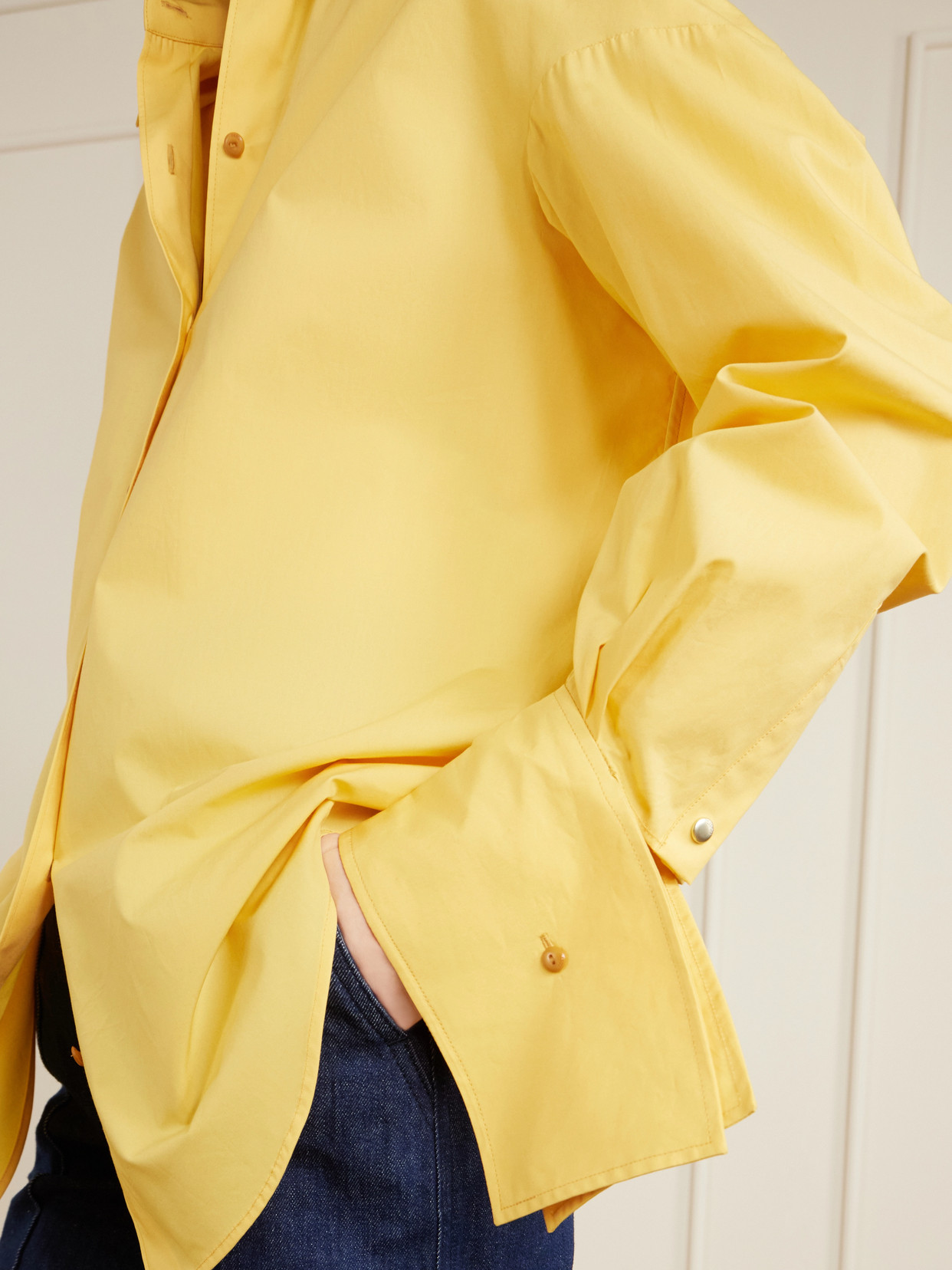 Wren Cotton-poplin Shirt - Yellow