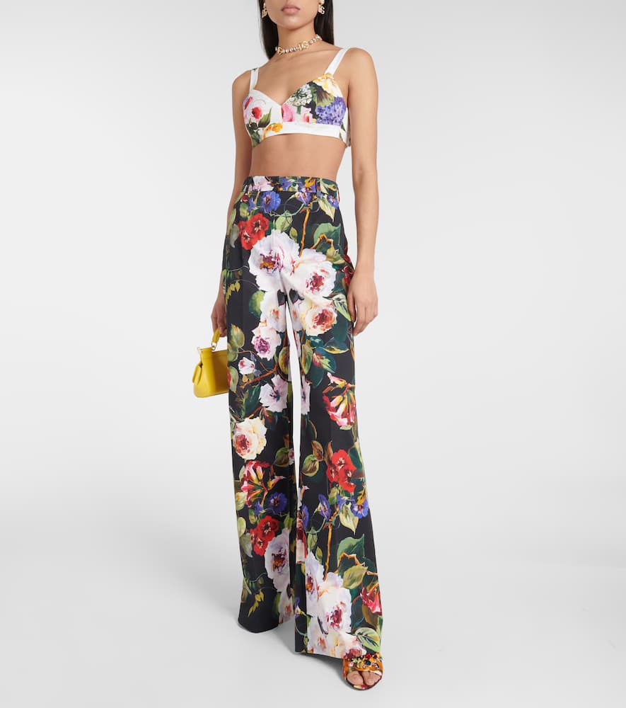 Floral cotton bra top