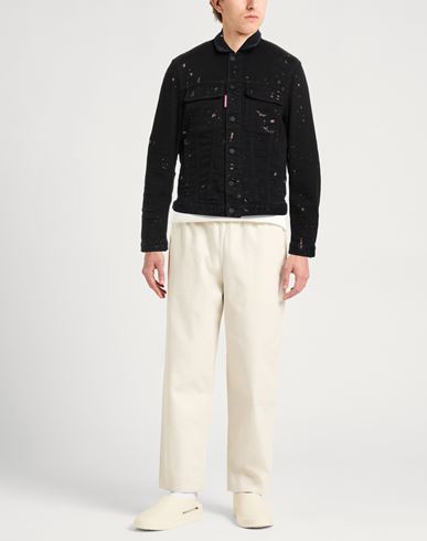 Man Denim outerwear Black Size 34 Cotton, Elastane