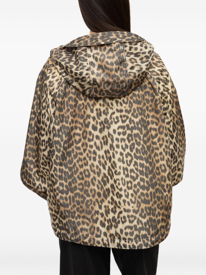 Leopard-print Hooded Jacket