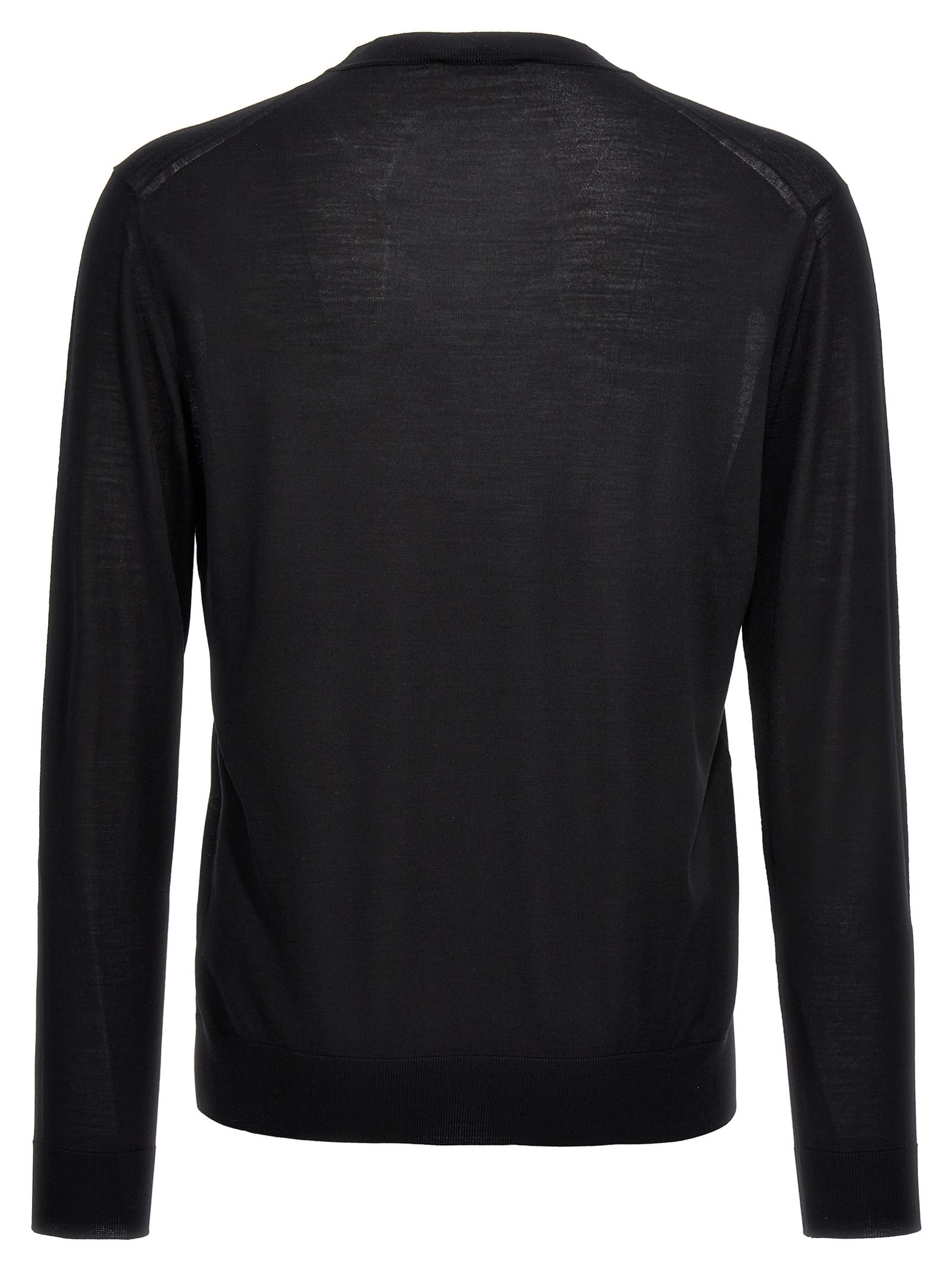 Superfine wool long-sleeve jumper