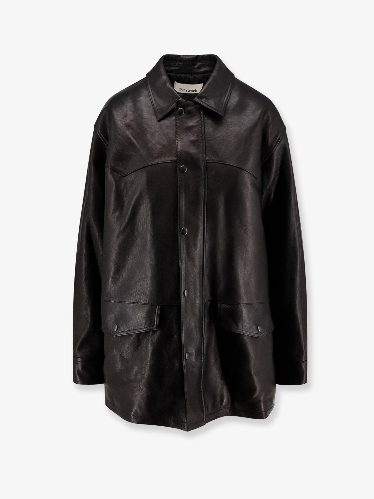 Padded Leather Jacket — Black