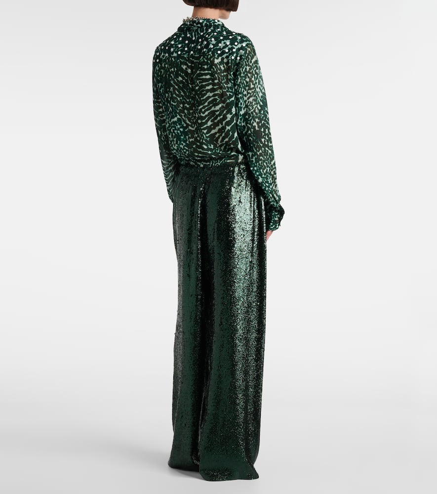 Sequined straight pants