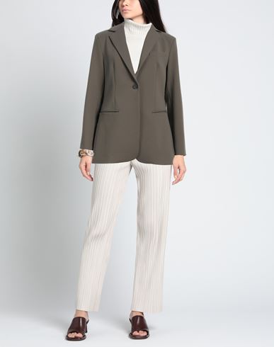 Semicouture Woman Blazer Khaki Size 10 Viscose, Polyamide, Elastane, Polyester