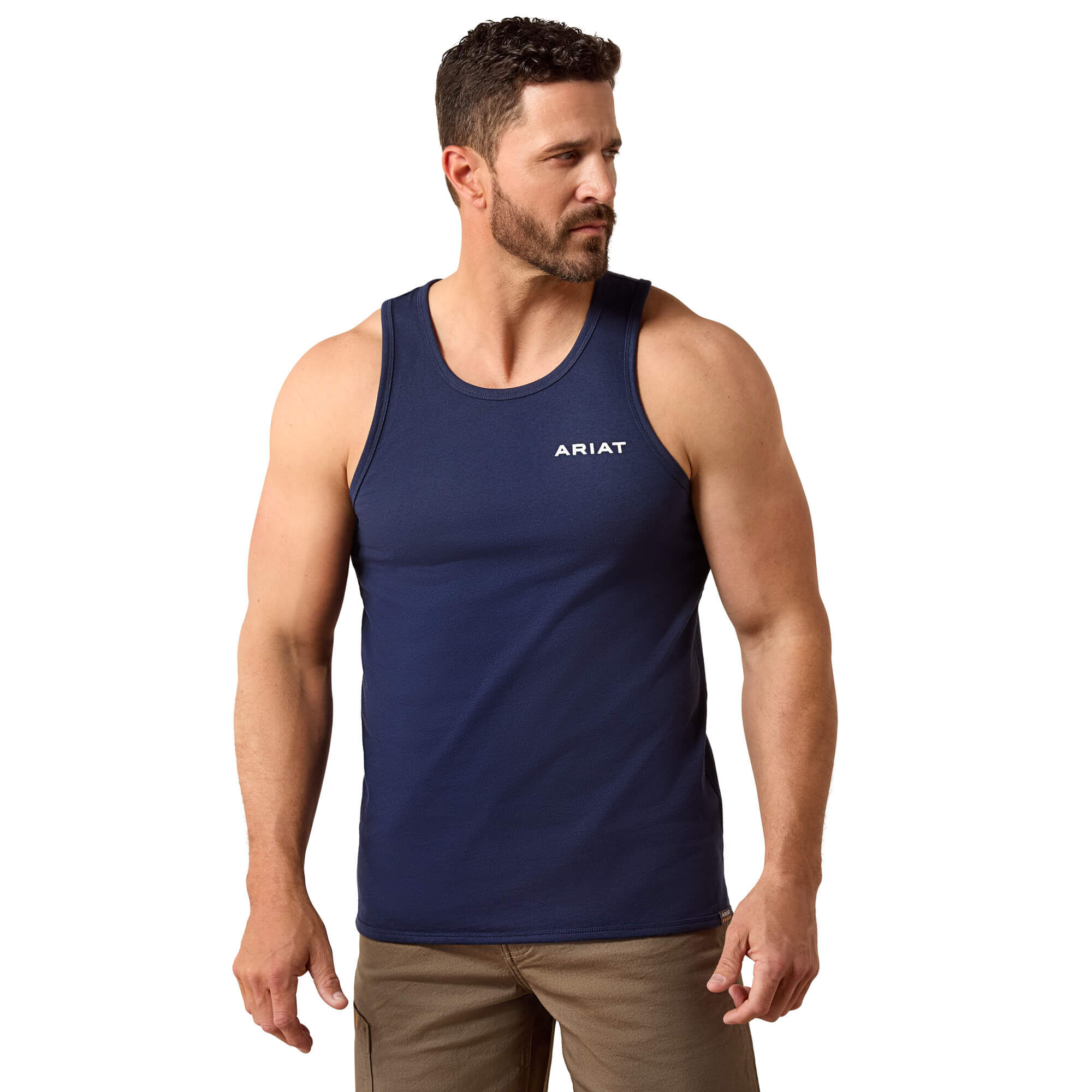 Men's Rebar Cotton Strong Singlet Tank Top in Navy, Size 2X-Large, by