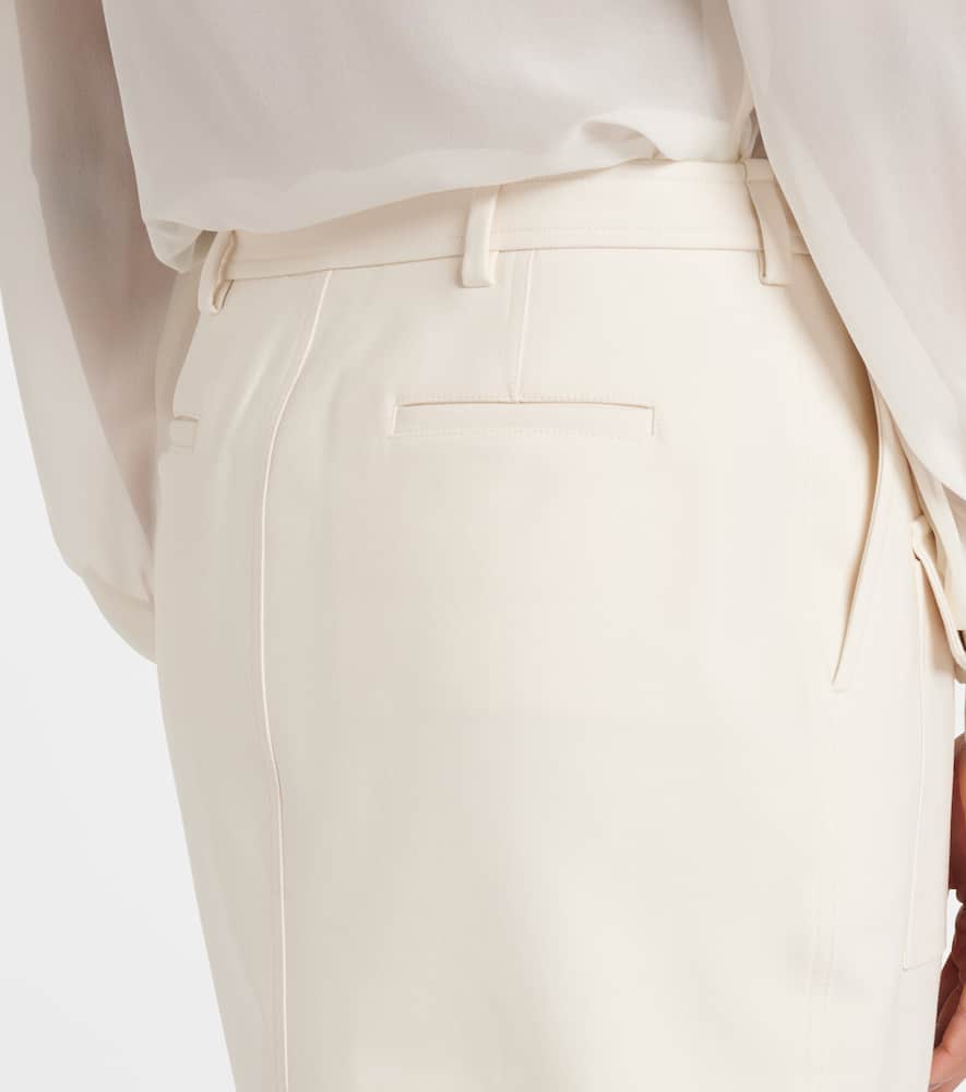 Cotton-blend midi skirt