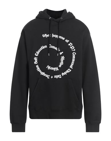 Man Sweatshirt Black Size L Cotton, Polyester