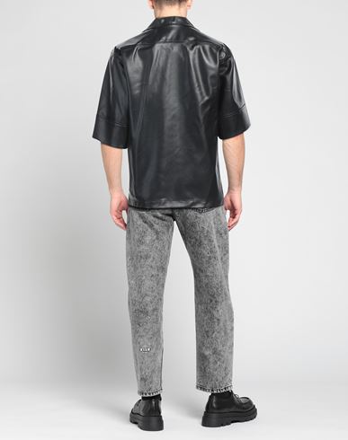 Man Shirt Black Size 15 Polyurethane, Polyester