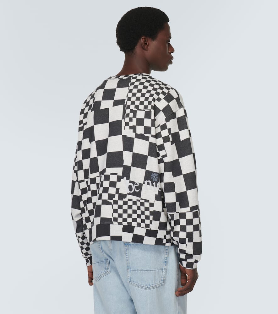 Checked cotton jersey sweatshirt