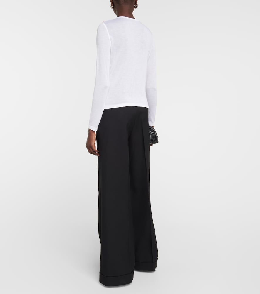 Embroidered cashmere and silk cardigan