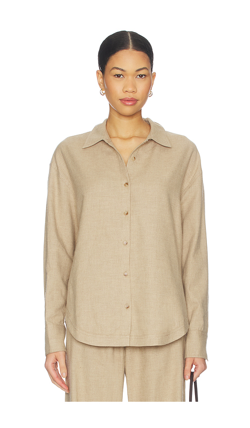 La Ligne Oversized Flannel Shirt in Brown. L. Also in S