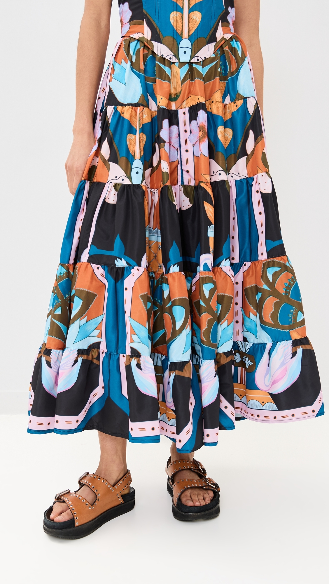 Viktoria Skirt Black/Blue Multicolor Print