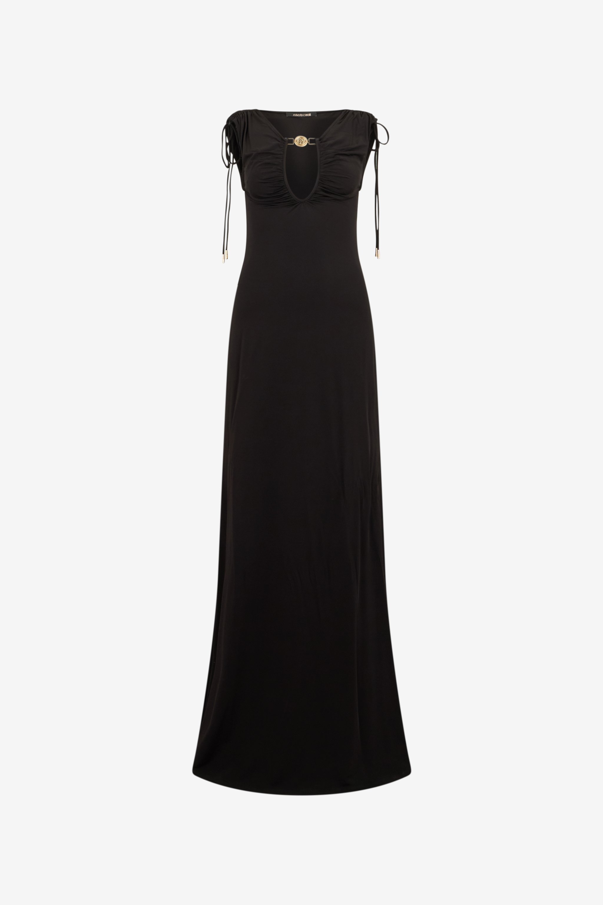 Black Maxi Dress With Mirror Snake Detail