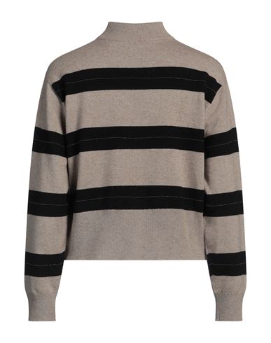 Woman Turtleneck Beige Size 3XL Virgin Wool, Cashmere, Silk