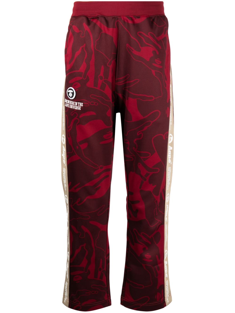 Graphic-print logo-patch trousers - Red