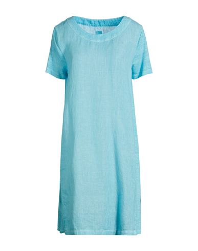 Woman Mini dress Turquoise Size 8 Linen