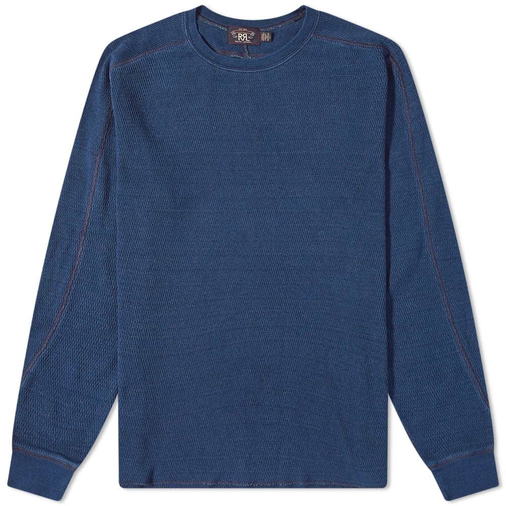 Men's Long Sleeve T-Shirt in Rinsed Blue Indigo