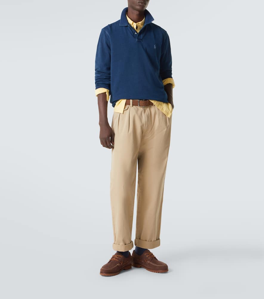 Cotton mesh polo shirt