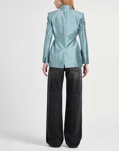 Woman Blazer Slate blue Size 6 Silk