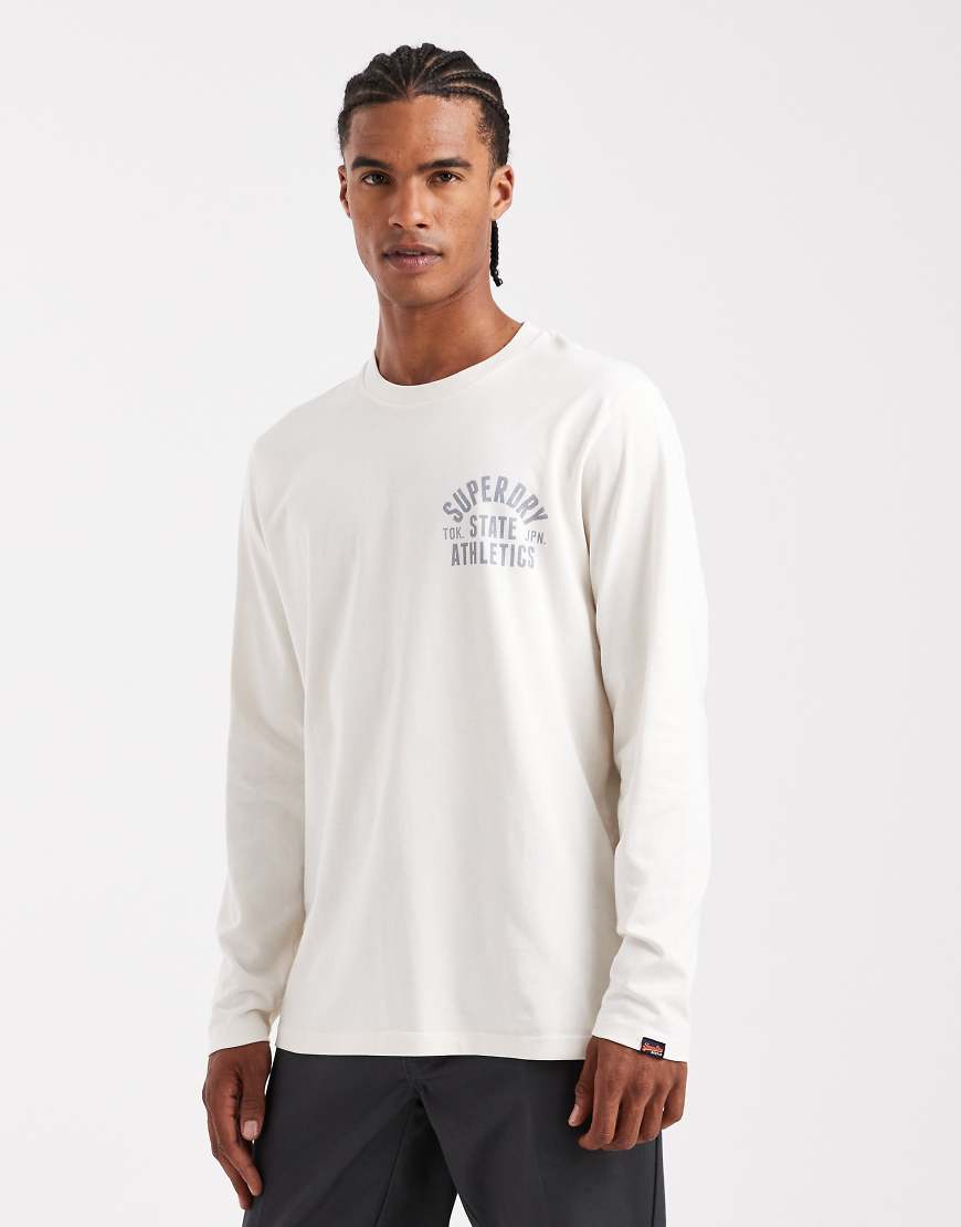 Athletic essentials long sleeve top in desert bone off white