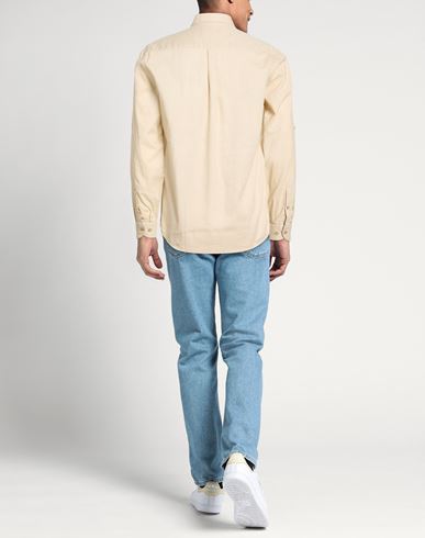 Man Shirt Sand Size M Linen, Cotton