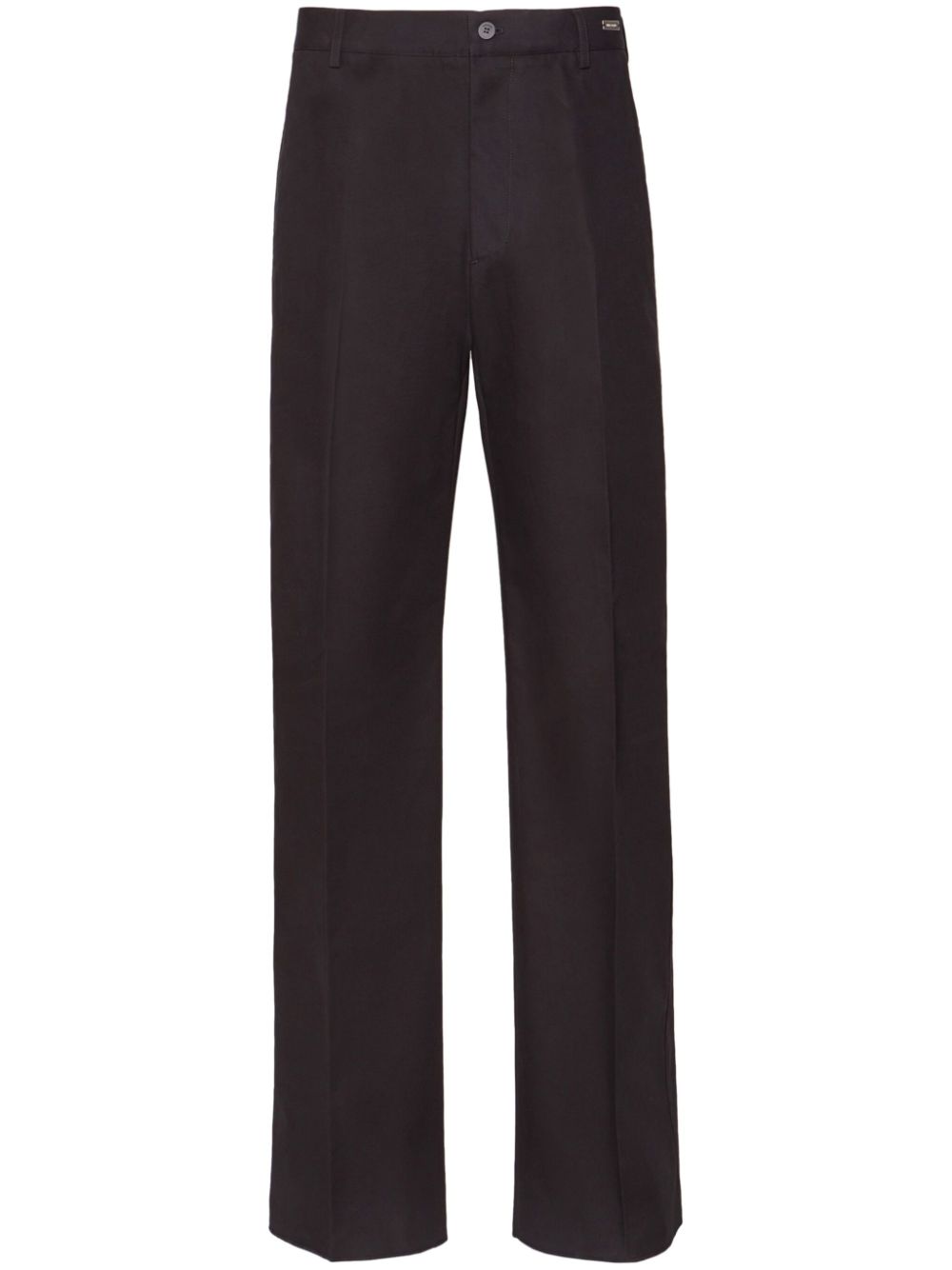Flared cotton chino trousers - Black