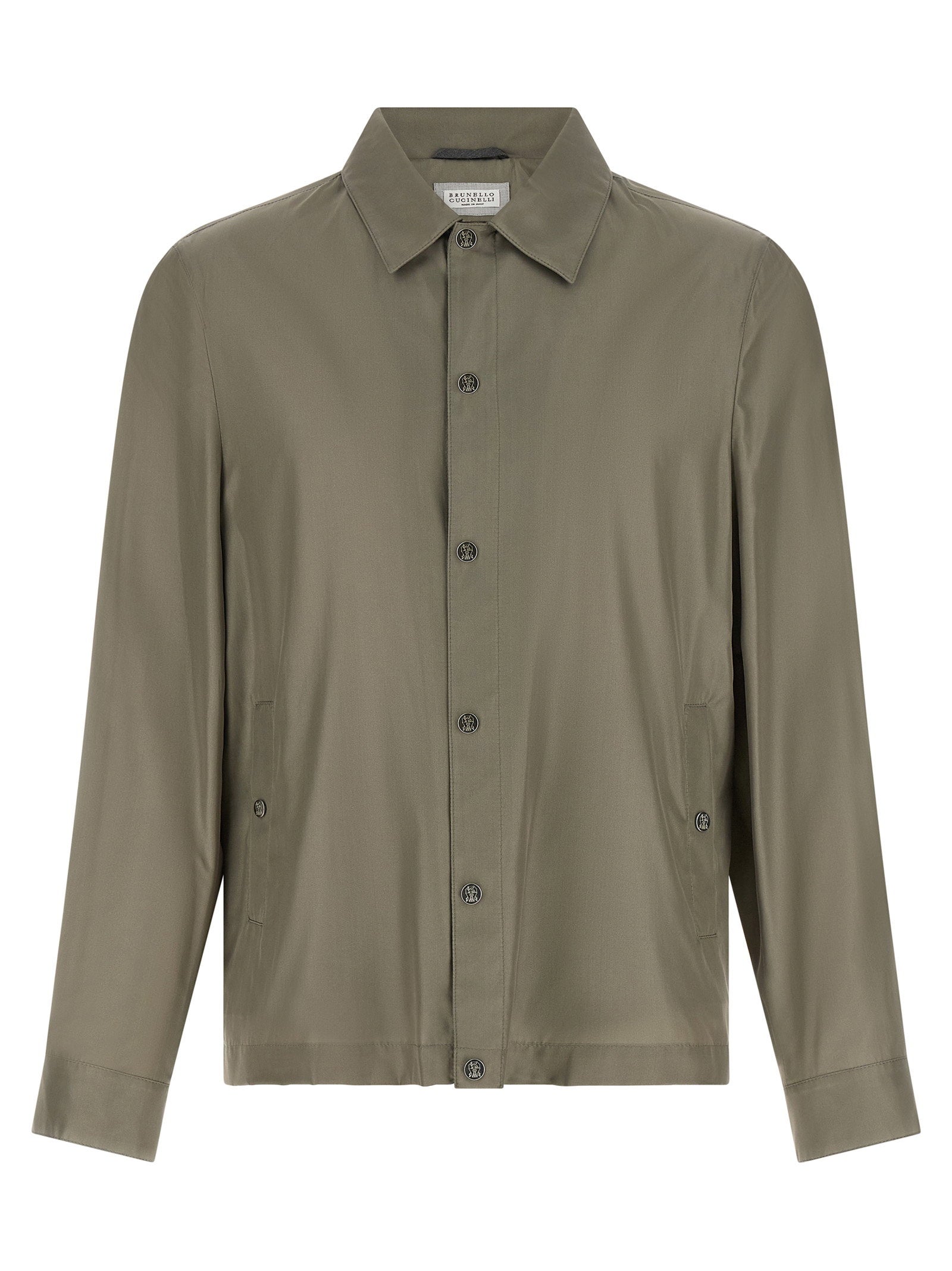 Water-Resistant Membrane Silk Jacket — Sage green