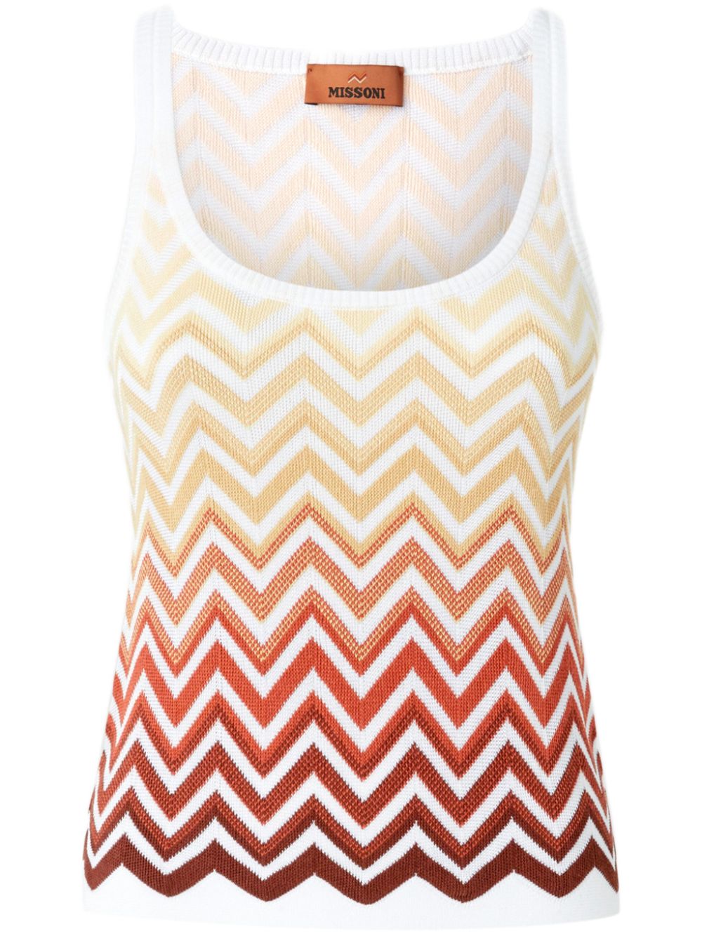 Zigzag-woven vest - White