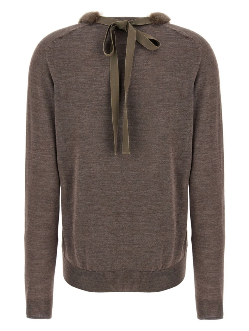 Taupe Classic V-neck Jumper