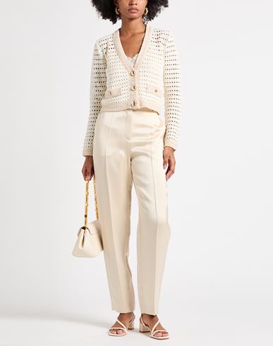 Woman Cardigan Ivory Size 6 Cotton, Polyamide, Polyester