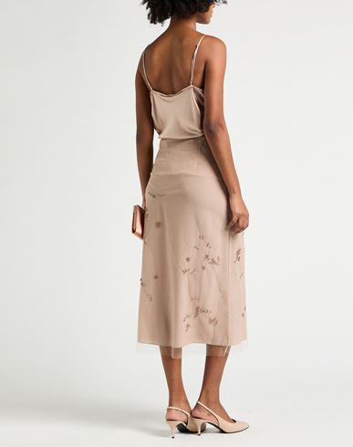 Woman Midi skirt Taupe Size 4 Polyamide