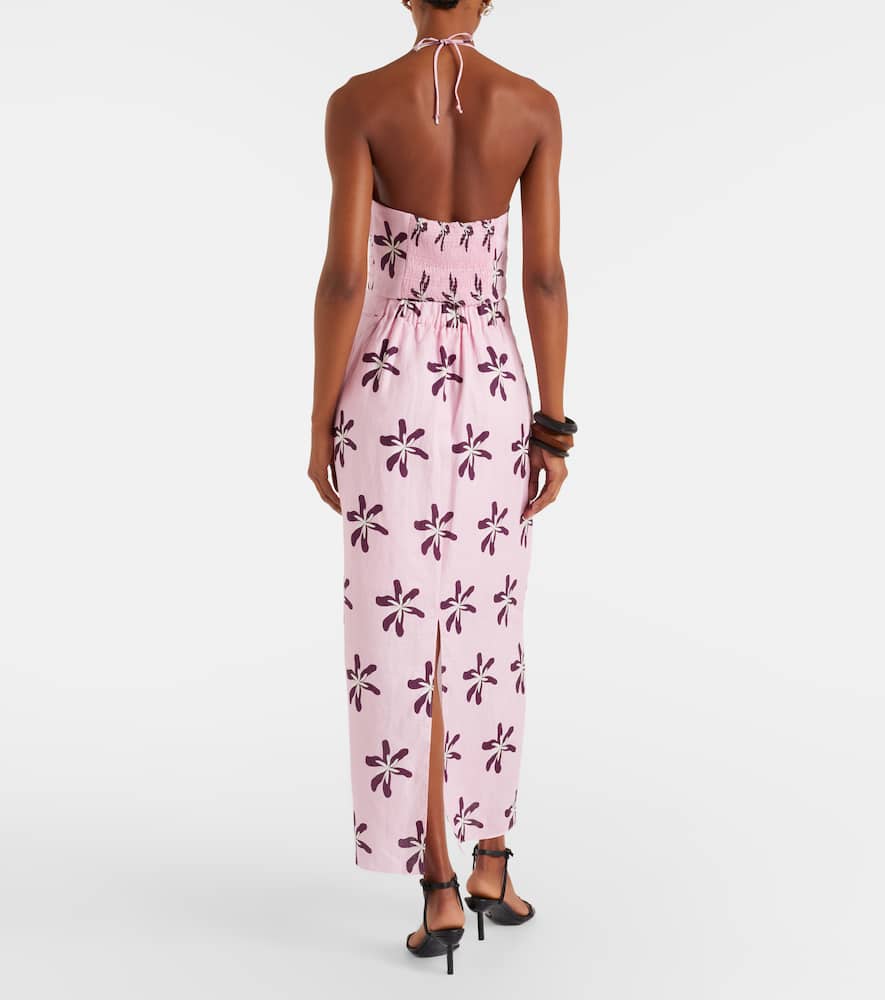 Magda floral linen maxi skirt