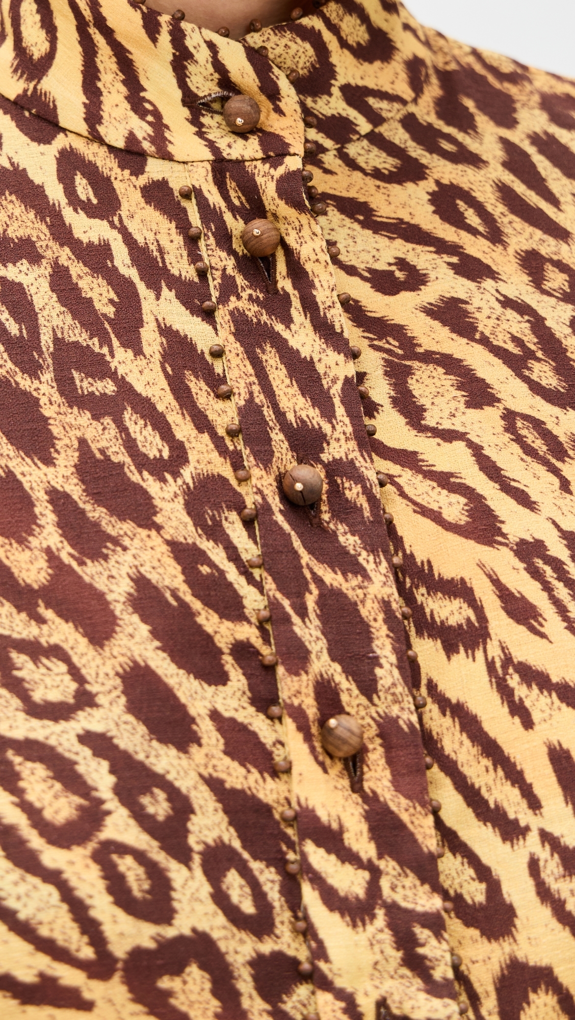 Zimmermann Coco Beaded Fringe Shirt Leopard