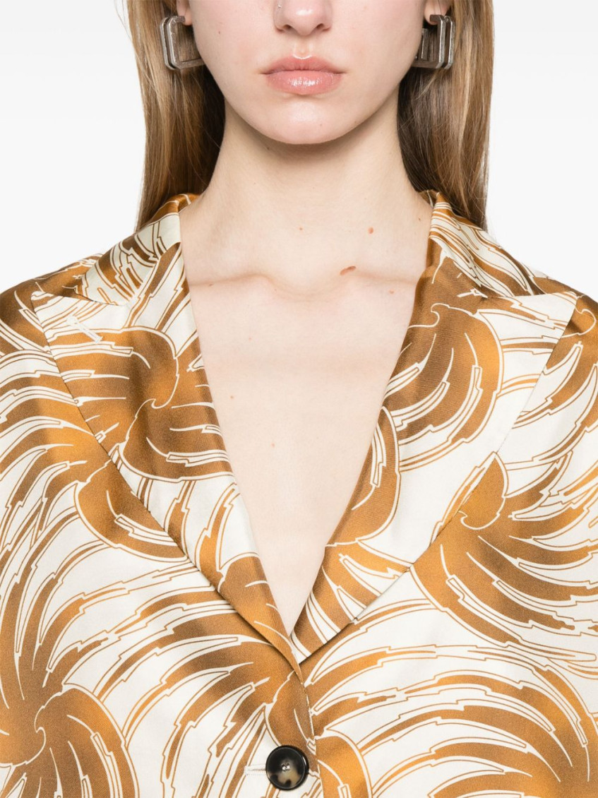 ALBERTO BIANI- Printed Silk Caban Jacket