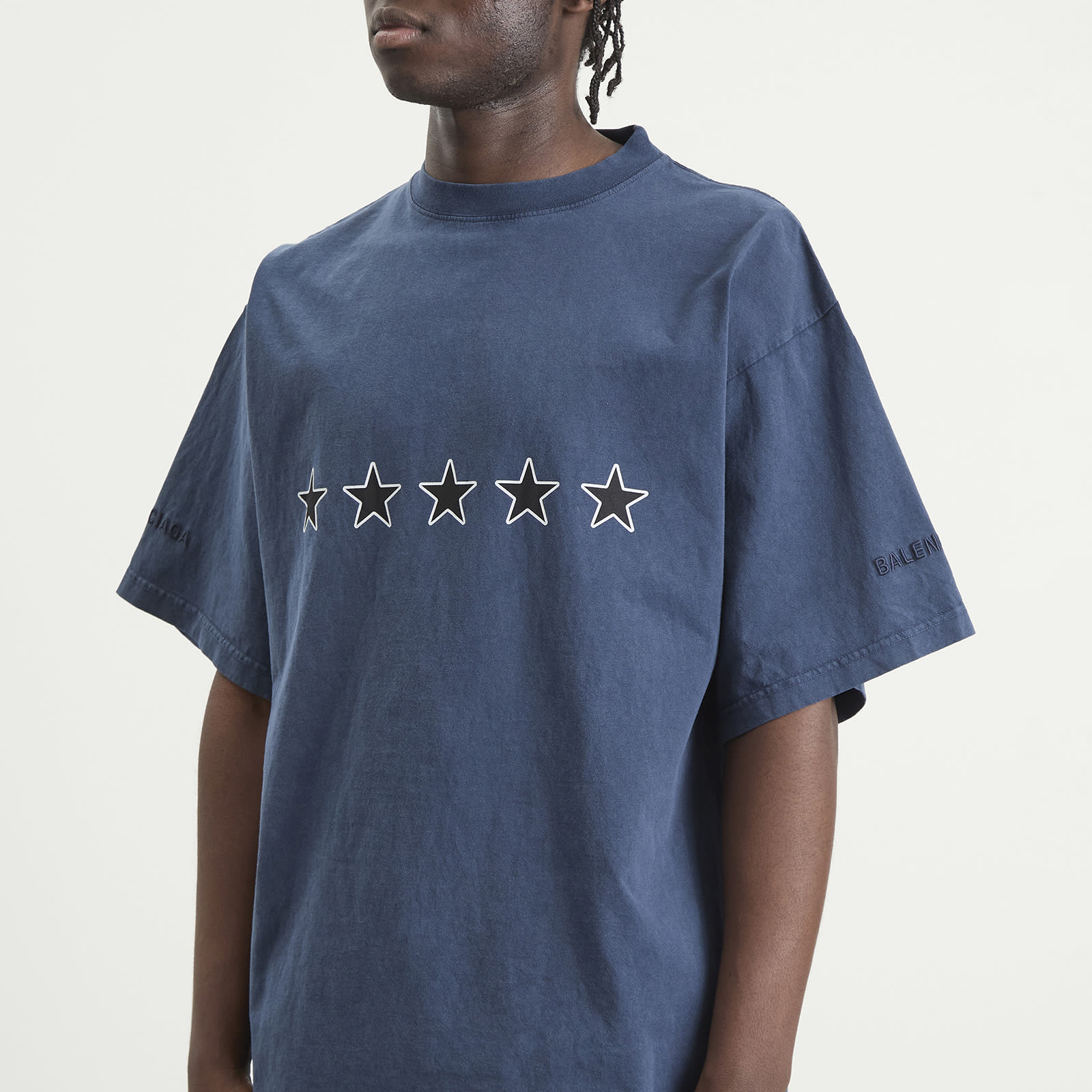 Men's Top Rating Printed T-Shirt Washed Navy