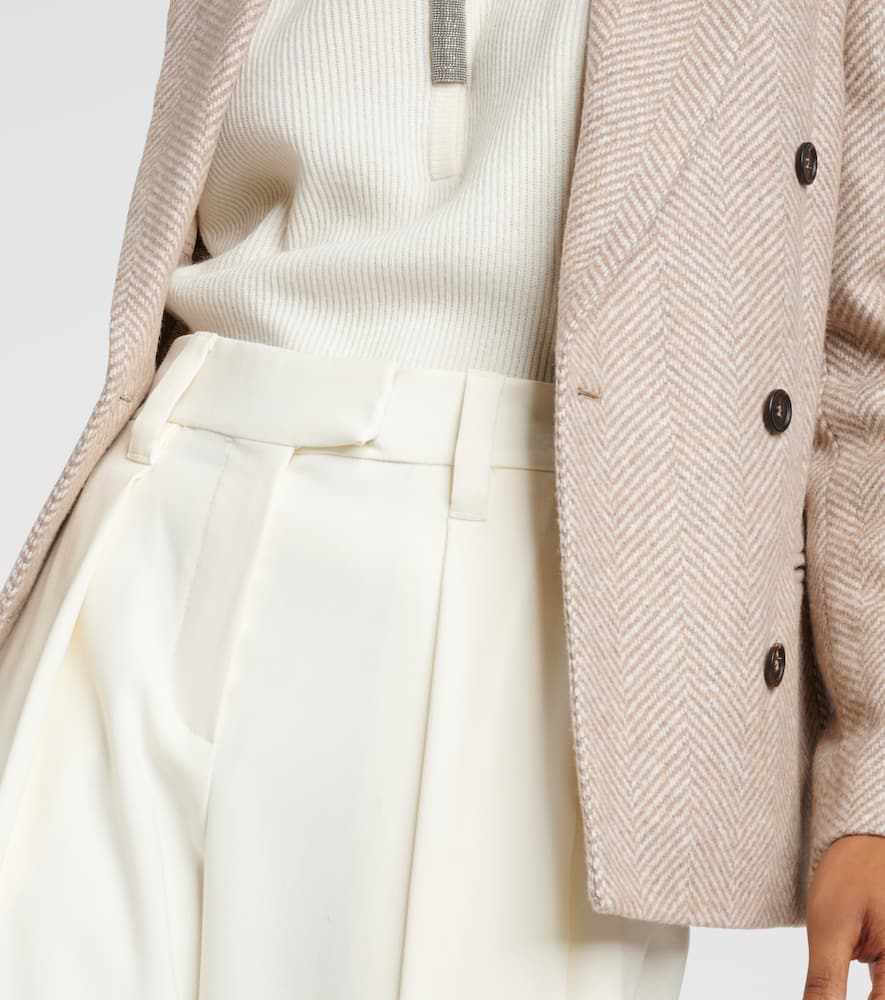 High-rise gabardine wide-leg pants