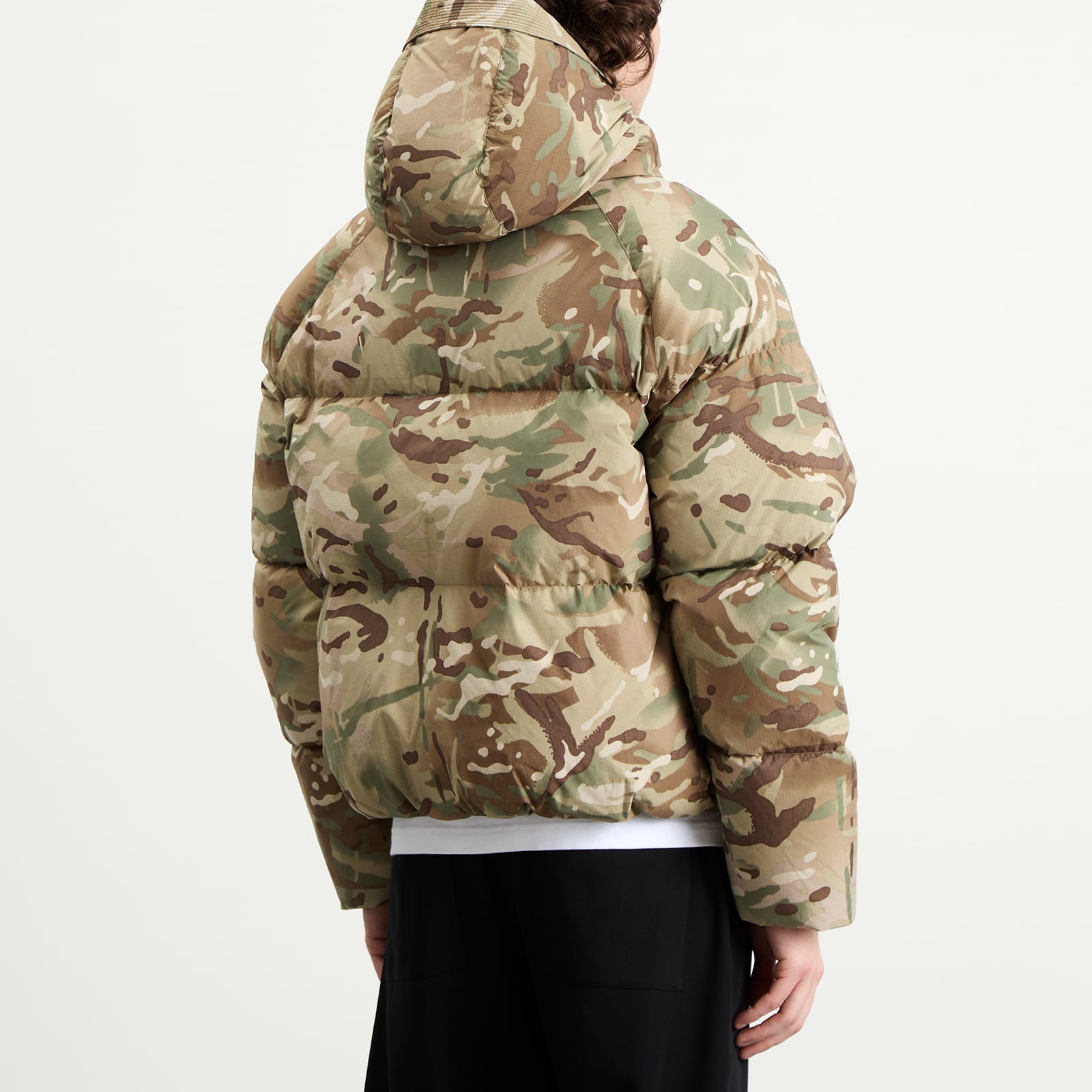 Men's Camo Hooded Down Jacket Multicam