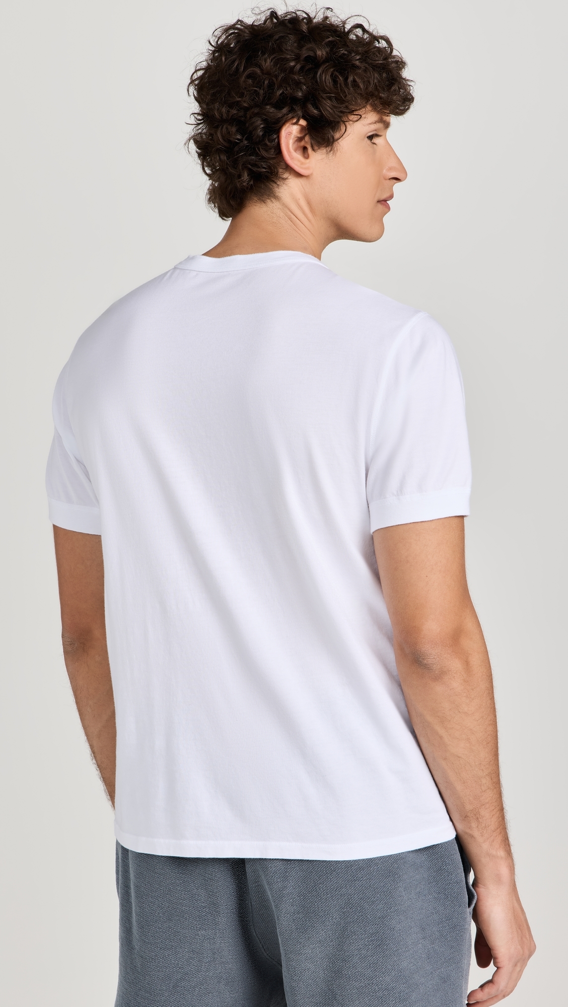 Short Sleeve Supima Henley White