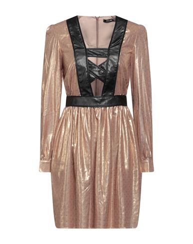 Woman Mini dress Gold Size 6 Polyester