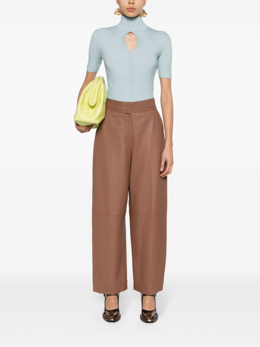 Brown Classic Straight Fit Pants