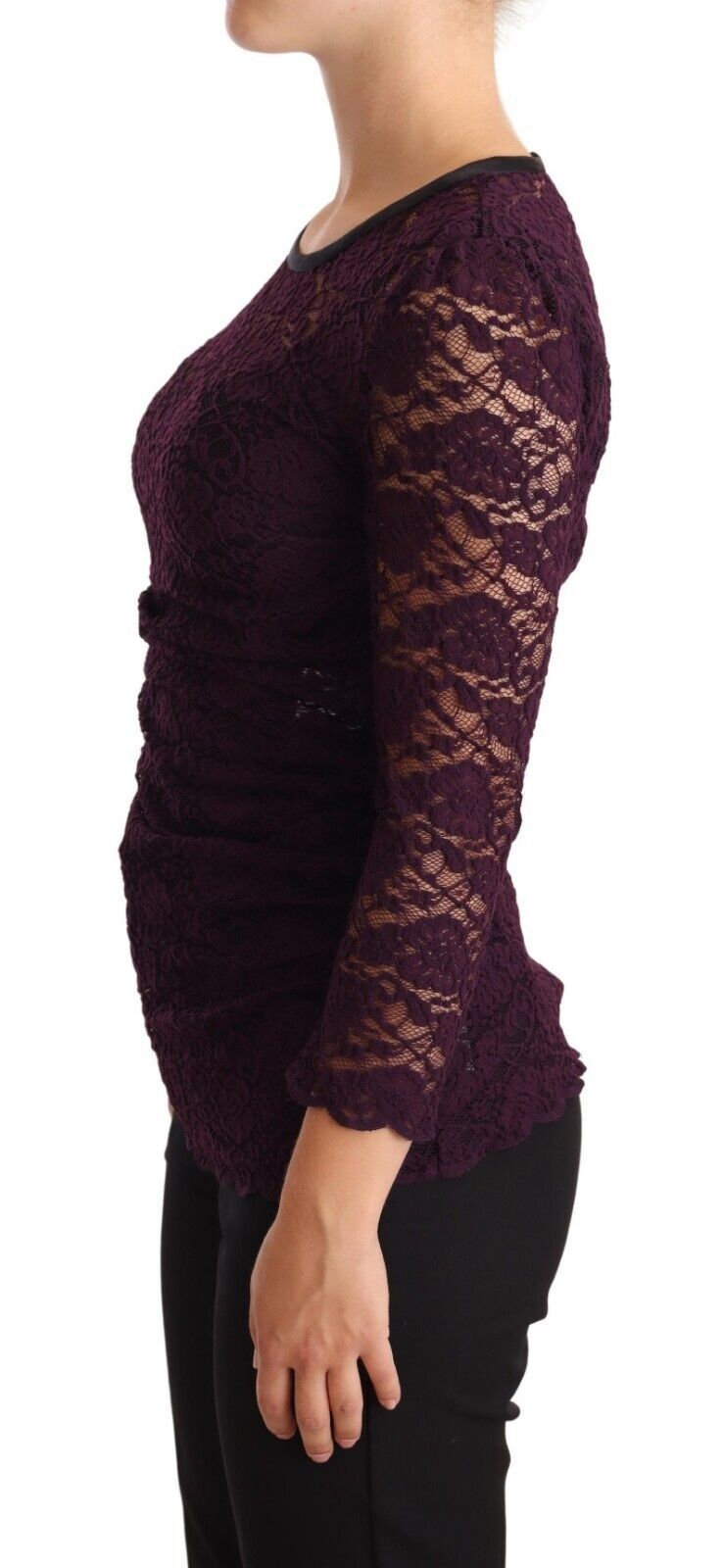 Lace Long Sleeve Blouse — Purple